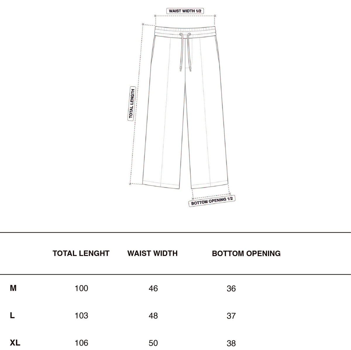 Guía de tallas (centímetros) - GREEN POEM RIPSTOP PANTS